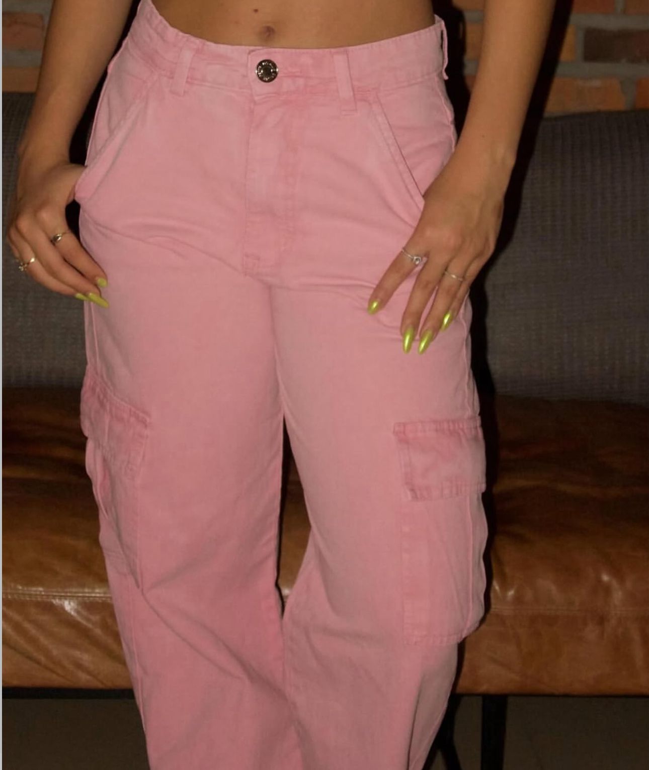 Calça cargo rosa