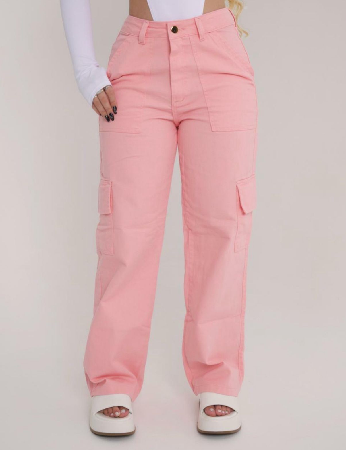 Calça cargo rosa nova