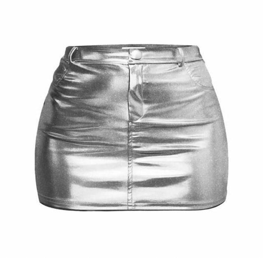 Saia metalizada prata