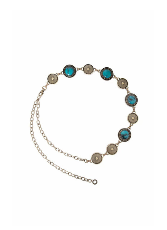 Cinto corrente boho pedraria